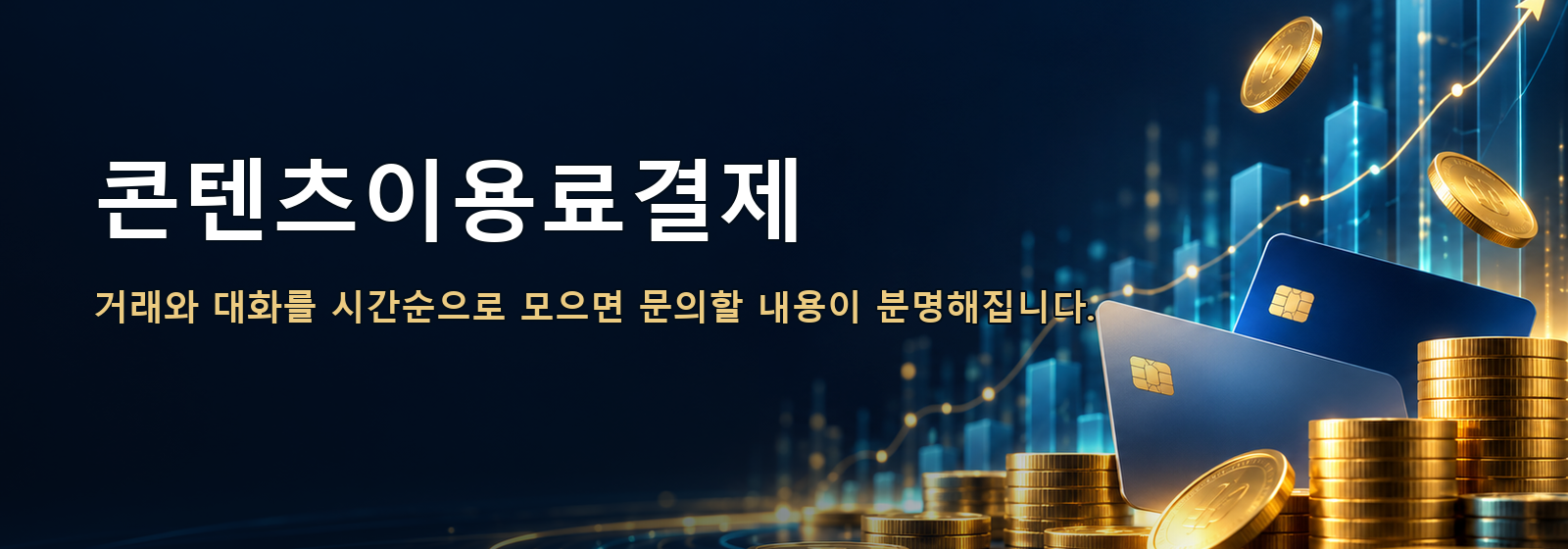 콘텐츠이용료결제 · 거래와 대화를 시간순으로 모으면 문의할 내용이 분명해집니다.